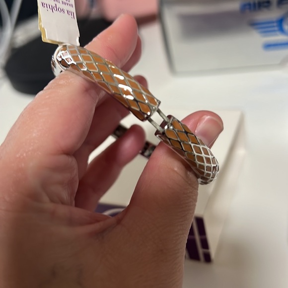 Lia Sophia Stretch Bangle honey lust burnt orange Bracelet - Picture 3 of 3